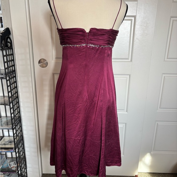 Maggy London Strapless Burgundy Dress - Picture 2 of 3